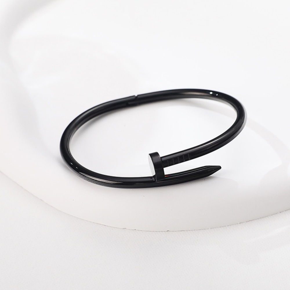 Black nail bangle bracelet